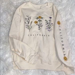 California flower crew neck